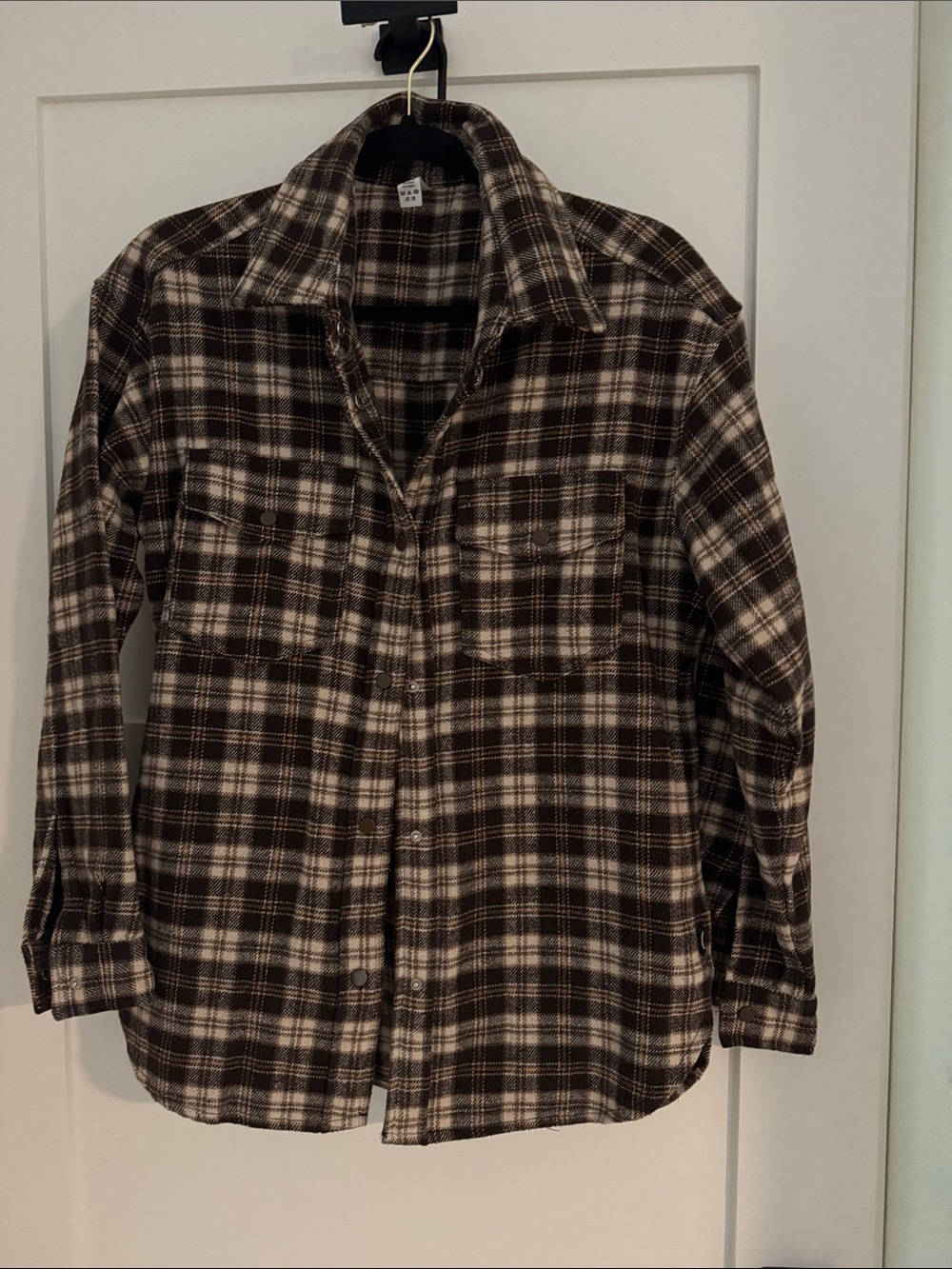 ZYIA Brown and Cream Plaid Button-Down Shirt